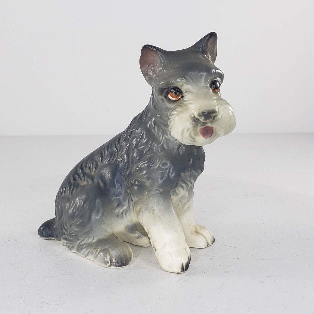 Lefton Schnauzer Dog Sitting Figurine H6568